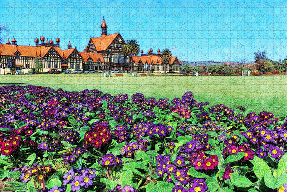 New Zealand Government Gardens Rotorua Jigsaw Puzzle Wooden 1000 Piece