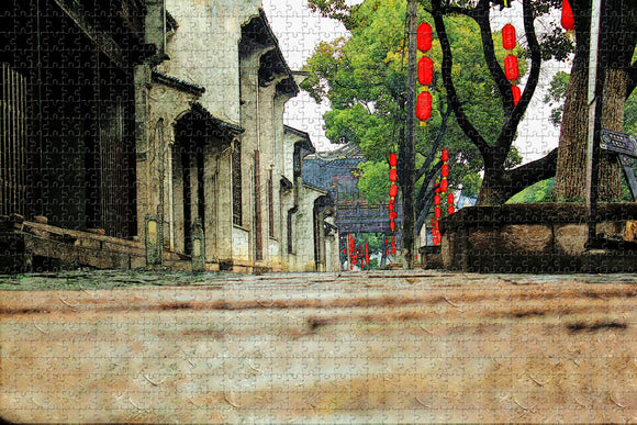 China Wuxi Huishan Ancient Town Jigsaw Puzzle Wooden 1000 Piece