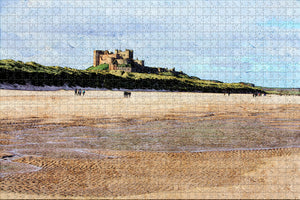 UK England Bamburgh Castle Coast Beach Northumberland Jigsaw Puzzle Wooden 1000 Piece