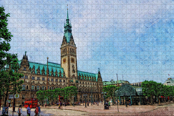 Germany City Hall Hamburg Jigsaw Puzzle Wooden 1000 Piece