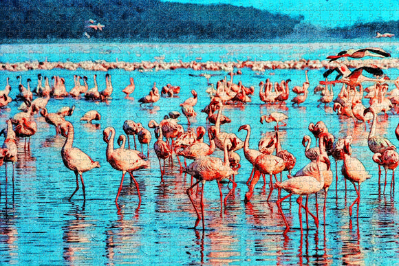 Kenya Pink Flamingo Lake Nakuru Jigsaw Puzzle Wooden 1000 Piece