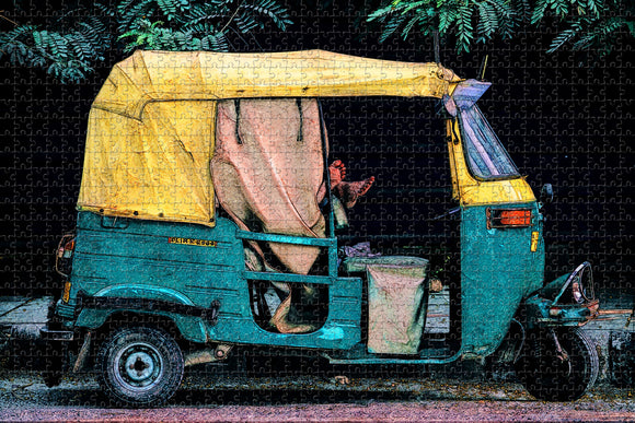 India Rickshaw New Delhi Jigsaw Puzzle Wooden 1000 Piece