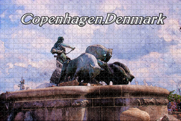 Denmark Gefion Fountain Copenhagen Jigsaw Puzzle Wooden 1000 Piece