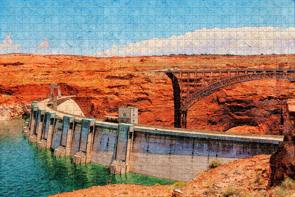 Glen Canyon Dam Arizona USA Jigsaw Puzzle Wooden 1000 Piece