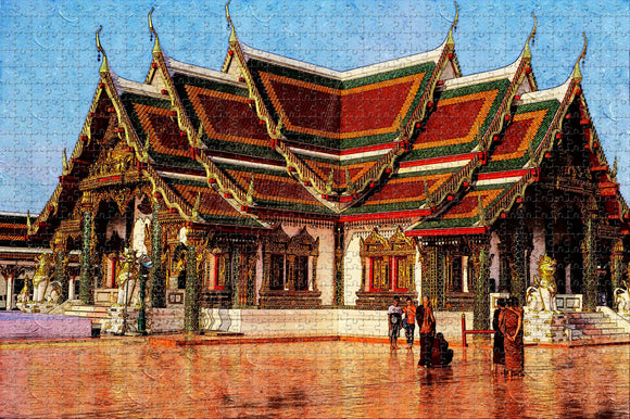 Thailand Wat Phra That Choeng Chum  Bangkok Jigsaw Puzzle Wooden 1000 Piece