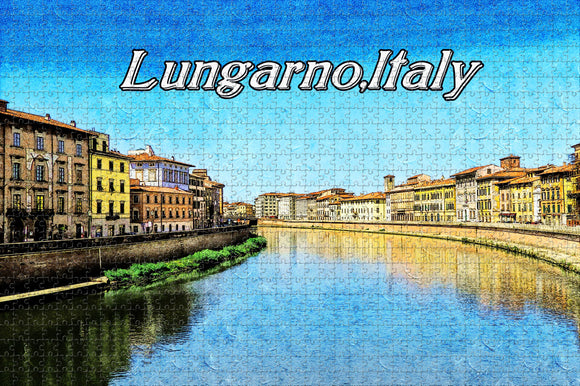 Italy Pisa River Tuscany Arno Lungarno Jigsaw Puzzle Wooden 1000 Piece