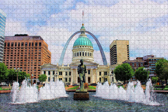 Gateway Arch Old Courthouse St. Louis USA Jigsaw Puzzle Wooden 1000 Piece