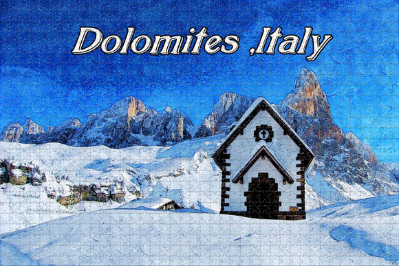 Dolomites Church Italy Jigsaw Puzzle Wooden 1000 Piece