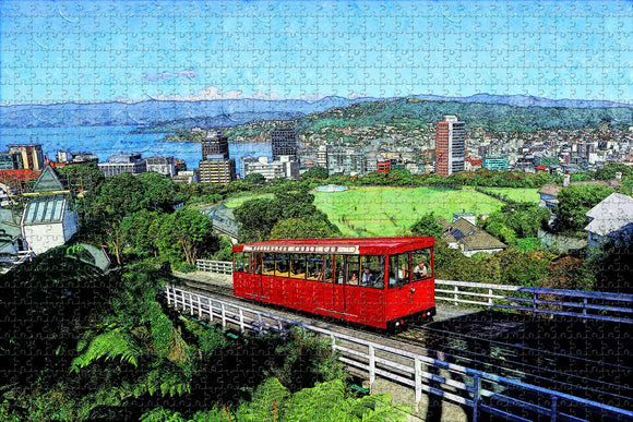 New Zealand Wellington Cable Car Jigsaw Puzzle Wooden 1000 Piece