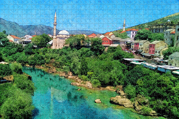 Mostar Bosnia Jigsaw Puzzle Wooden 1000 Piece