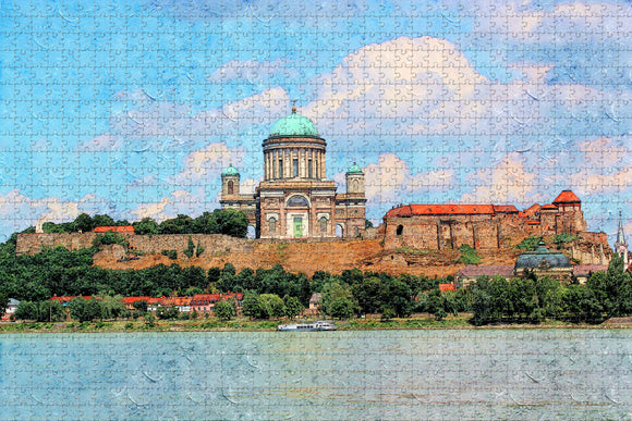 Hungary Danube Cathedral Esztergom Jigsaw Puzzle Wooden 1000 Piece