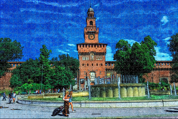 Italy Sforza Castle Milan Jigsaw Puzzle Wooden 1000 Piece