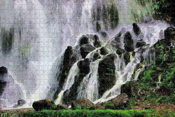 Portugal Azores Waterfall Jigsaw Puzzle Wooden 1000 Piece