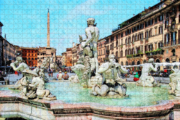 Italy Piazza Navona Rome Jigsaw Puzzle Wooden 1000 Piece