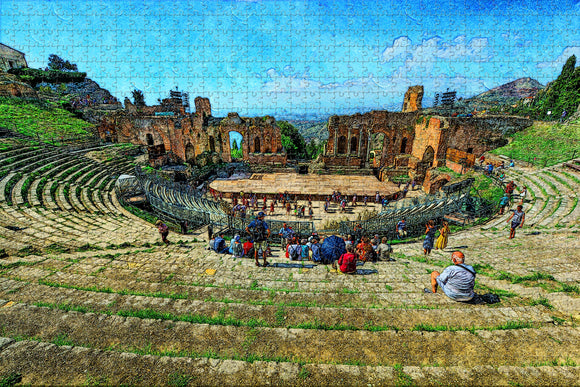 Italy Ancient Theatre of Taormina Jigsaw Puzzle Wooden 1000 Piece