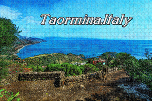 Italy Taormina Sicily Coastline Jigsaw Puzzle Wooden 1000 Piece