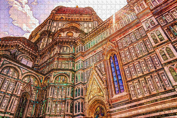 Italy Florence  Dome Church Outside Jigsaw Puzzle Wooden 1000 Piece