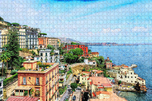 Italy Naples Beach Sea Jigsaw Puzzle Wooden 1000 Piece