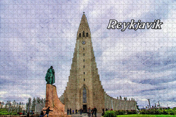 Iceland Hallgrimskirkja Reykjavik Jigsaw Puzzle Wooden 1000 Piece