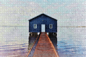 Australia Blue Boat House Perth Swan River Jigsaw Puzzle Wooden 1000 Piece