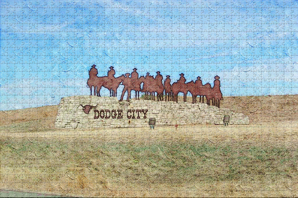 Dodge City Kansas USA Jigsaw Puzzle Wooden 1000 Piece