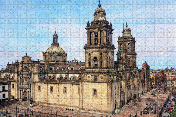 Mexico Cathedral Mexico Jigsaw Puzzle Wooden 1000 Piece