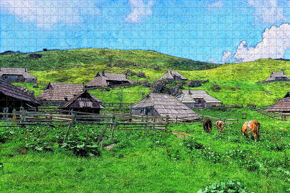 Slovenia Velika Planina Jigsaw Puzzle Wooden 1000 Piece