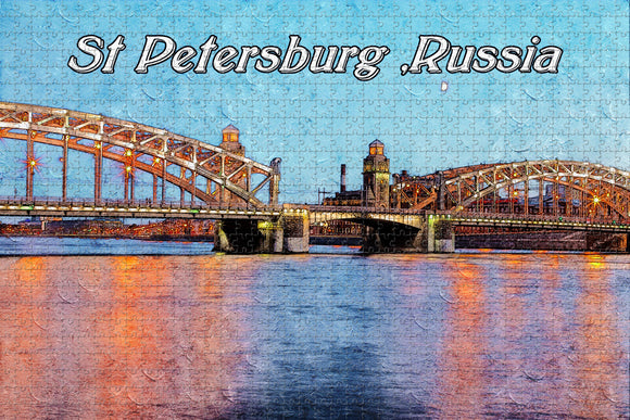 Russia St Petersburg Bridge Jigsaw Puzzle Wooden 1000 Piece