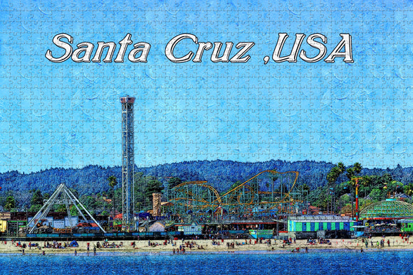 USA America Santa Cruz Beach Park Jigsaw Puzzle Wooden 1000 Piece