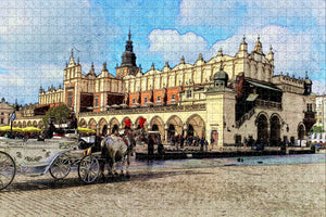 Poland Krakow's Rynek Glowny Central Square Jigsaw Puzzle Wooden 1000 Piece