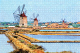 Italy Saline Della Laguna Marsala Sicily Jigsaw Puzzle Wooden 1000 Piece