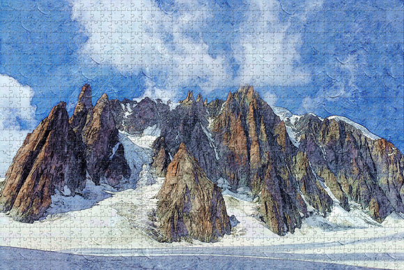 France Mt. Blanc Chamonix Alps Jigsaw Puzzle Wooden 1000 Piece