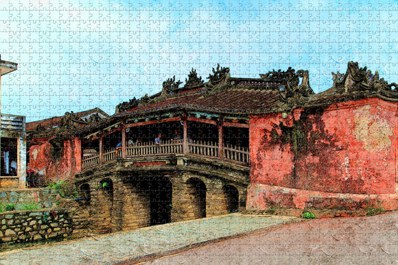 Vietnam Japanese Covered Bridge Hoi An Jigsaw Puzzle Wooden 1000 Piece