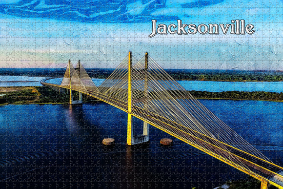 Dames Point Bridge Jacksonville Florida USA Jigsaw Puzzle Wooden 1000 Piece