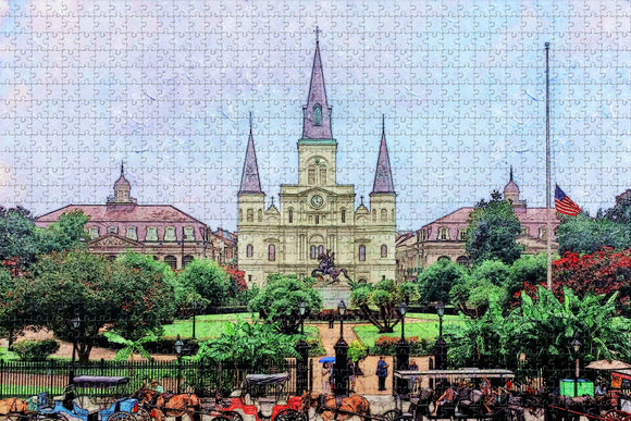 Jackson Square New Orleans USA Jigsaw Puzzle Wooden 1000 Piece