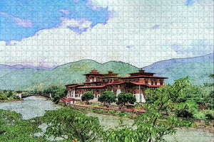 Punakha Dzong Bhutan Jigsaw Puzzle Wooden 1000 Piece