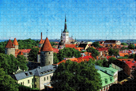 Old Town of Tallinn Estonia Jigsaw Puzzle Wooden 1000 Piece