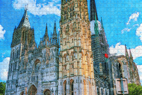 France Cathedral Notre-Dame of Rouen Jigsaw Puzzle Wooden 1000 Piece