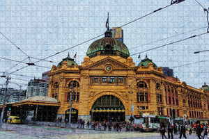 Australia City Circle Tram Flinders Street Railway Station Melbourne Jigsaw Puzzle Wooden 1000 Piece