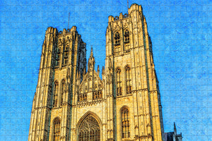 Belgium St. Michael and St. Gudula Cathedral Brussels Jigsaw Puzzle Wooden 1000 Piece