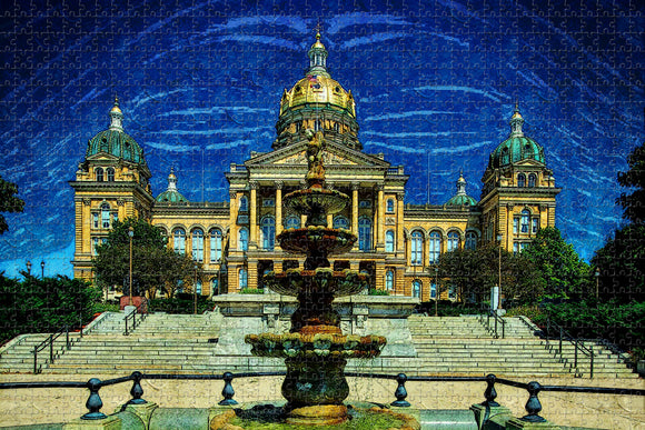 Des Moines Iowa State Capitol USA Jigsaw Puzzle Wooden 1000 Piece