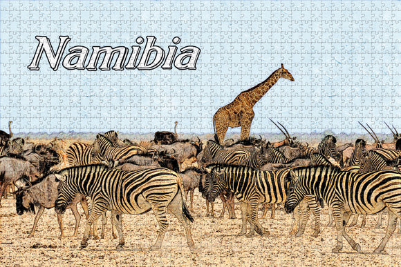 Namibia Zebra Giraffe Jigsaw Puzzle Wooden 1000 Piece