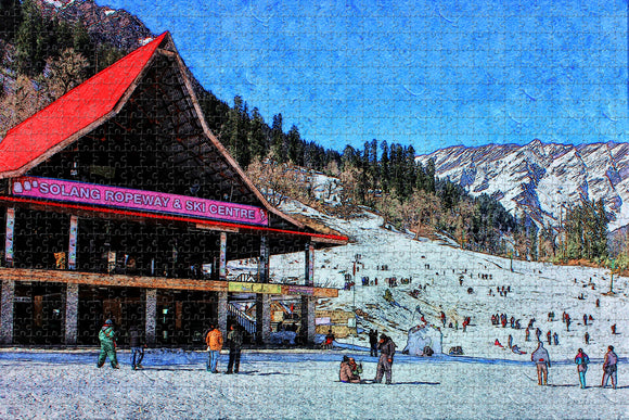 India Solang Valley Jigsaw Puzzle Wooden 1000 Piece