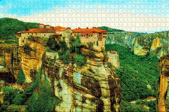 Meteora Greece Jigsaw Puzzle Wooden 1000 Piece