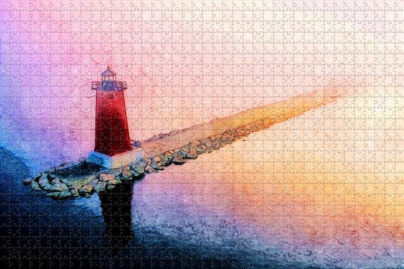 Manistique Michigan Lighthouse USA Jigsaw Puzzle Wooden 1000 Piece