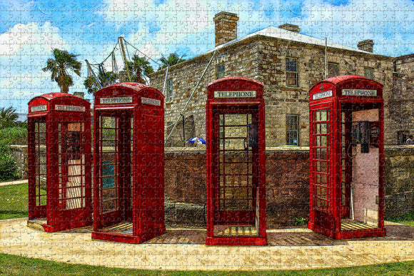 Bermuda Phone Box  Sandys Parish Jigsaw Puzzle Wooden 1000 Piece