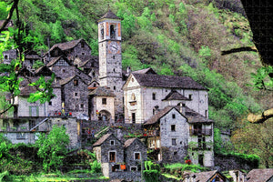 Switzerland Bergdorf Ticino Stone House Jigsaw Puzzle Wooden 1000 Piece