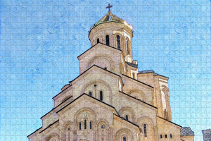 Tsminda Sameba Cathedral Tbilisi Georgia Jigsaw Puzzle Wooden 1000 Piece