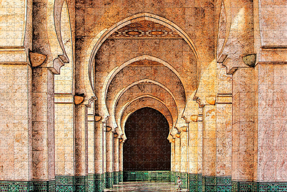 Morocco Mosque Gallery Jigsaw Puzzle Wooden 1000 Piece