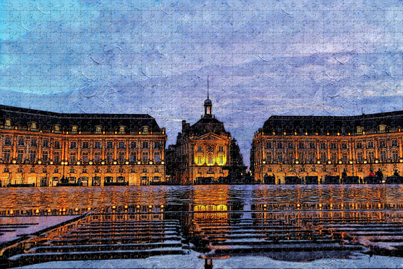 France Royal Square The Water Mirror Bordeaux Jigsaw Puzzle Wooden 1000 Piece